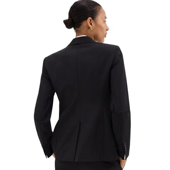 Theory Wool Slim Fit Good Wool Single Button Blazer Black Single Vent Size 6 - Picture 7 of 12